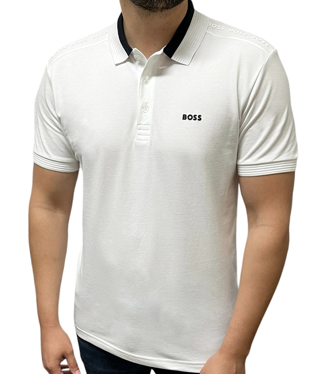 Polo BOSS Algodón Elástico Cuello Piqué