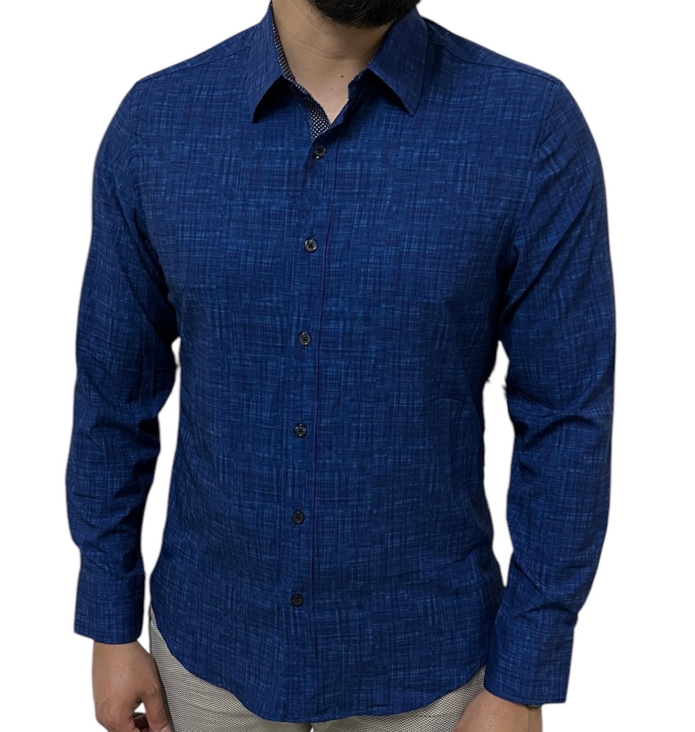 Camisa Construct Azul Manga Larga