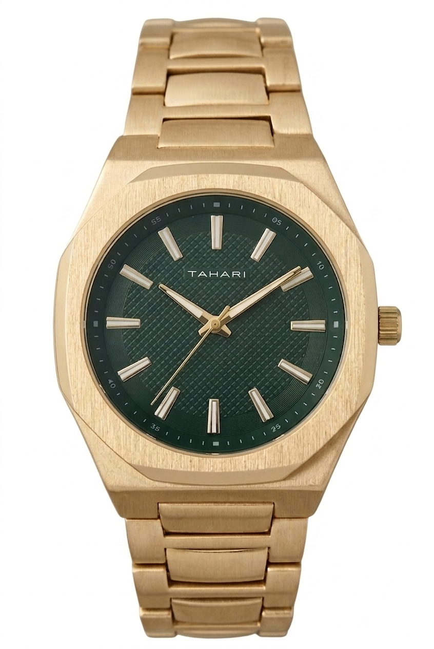 Reloj Tahari dorado case verde