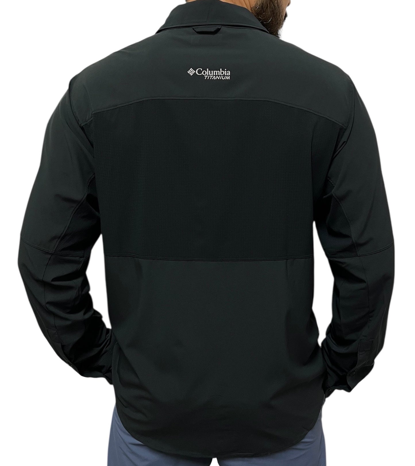Camisa Columbia Manga Larga Negra