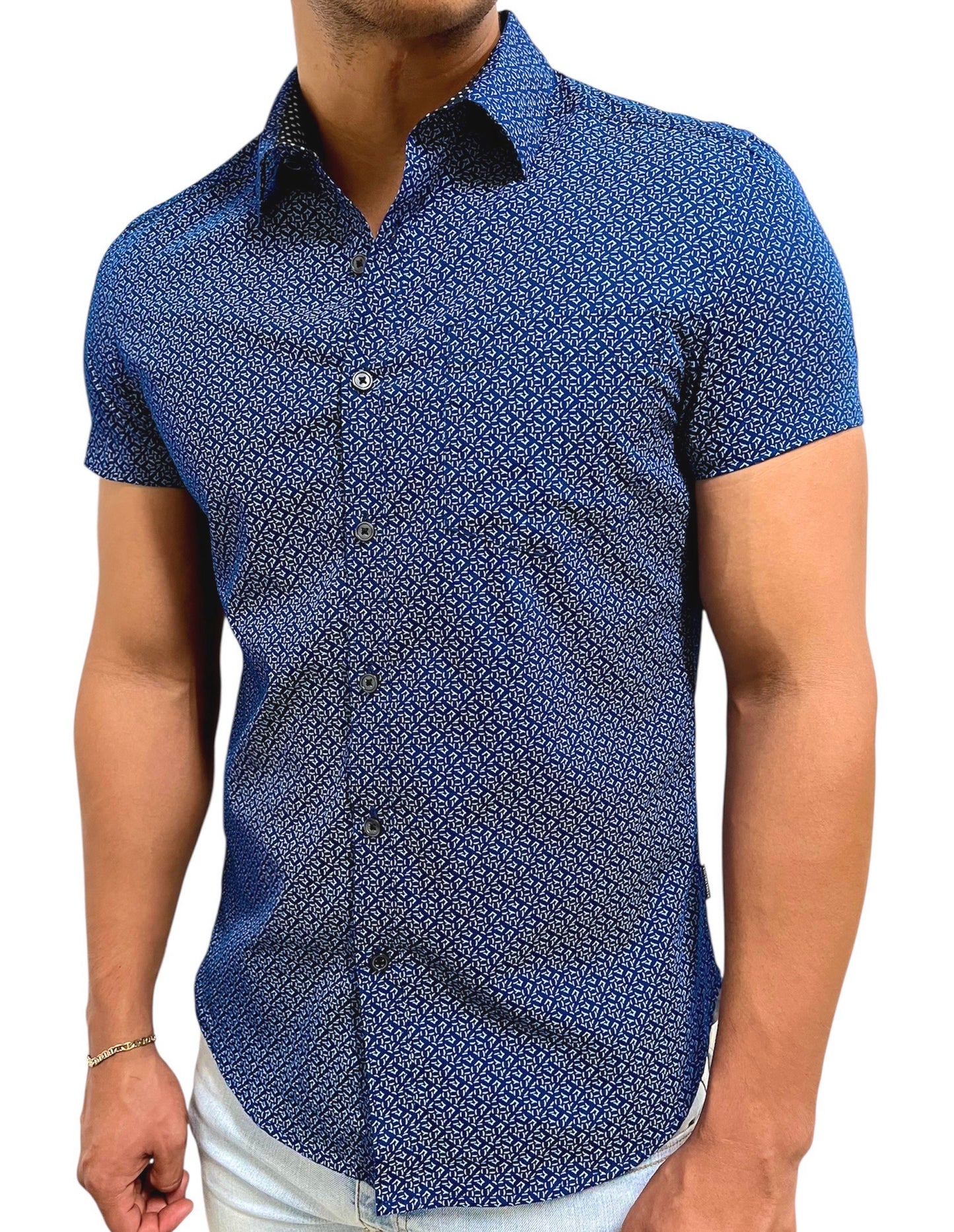 Camisa Manga Corta Keneth Cole Estampada