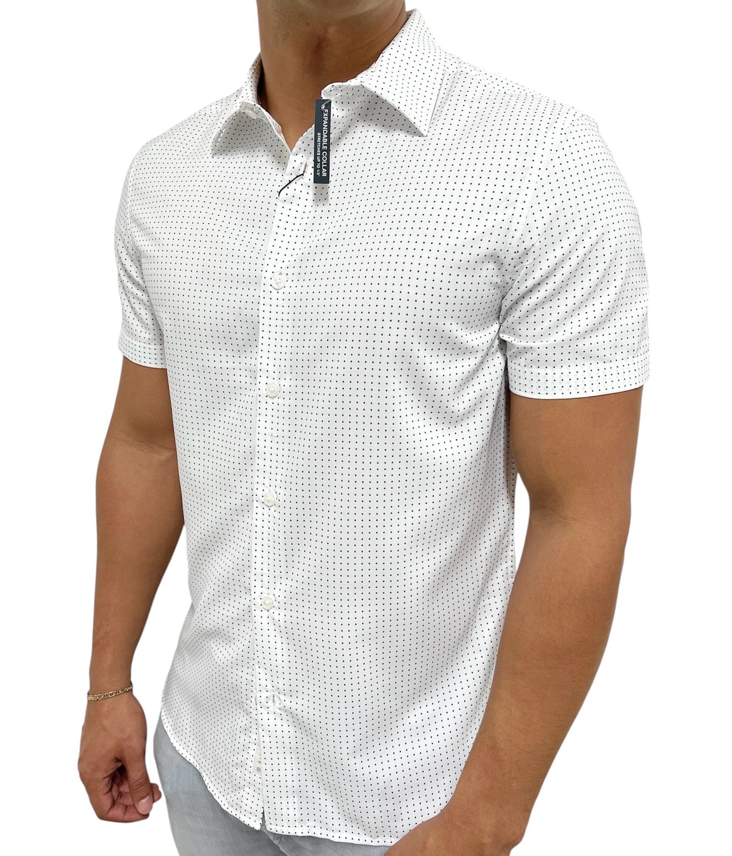 Camisa Perry Ellis Blanca Manga Corta
