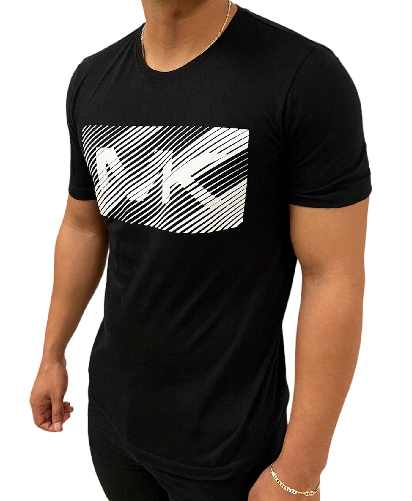 Camiseta Michael Kors Negra Logo Blanco