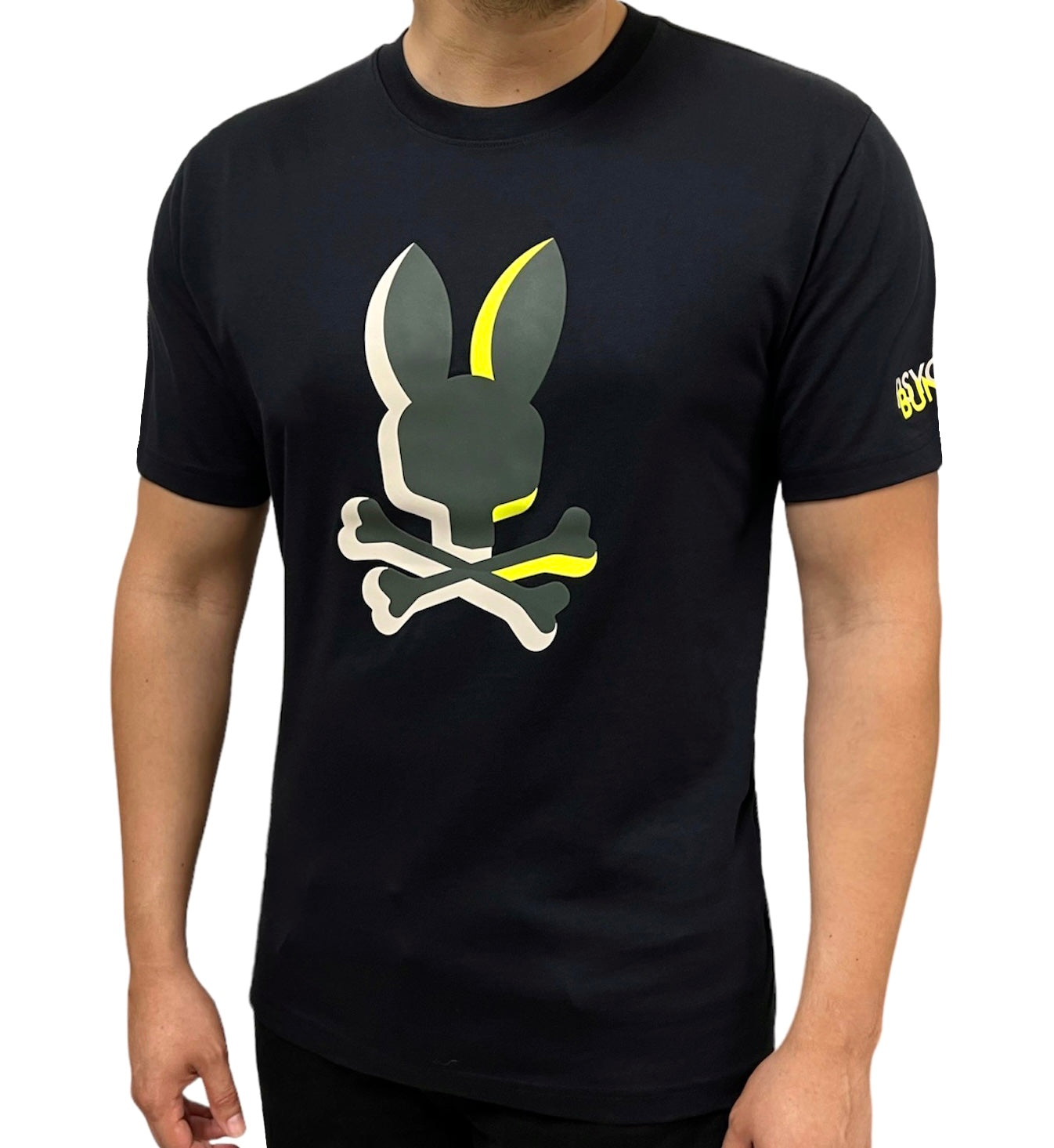 Camiseta Psycho Bunny Logo 3D Blanco Amarillo