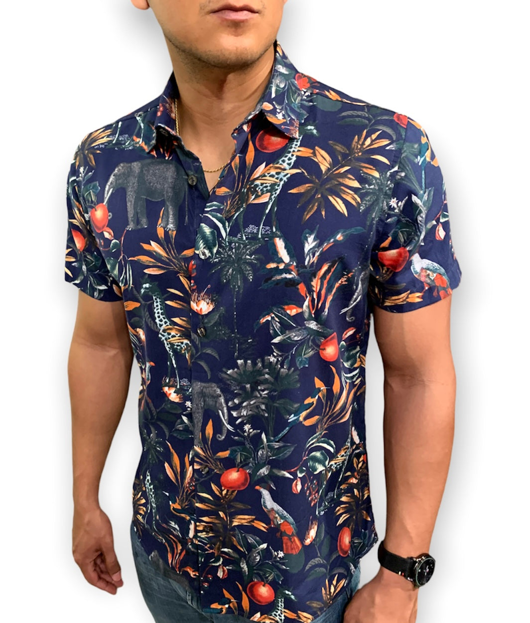 Camisa Manga Corta Prejuicio Estampado Fauna