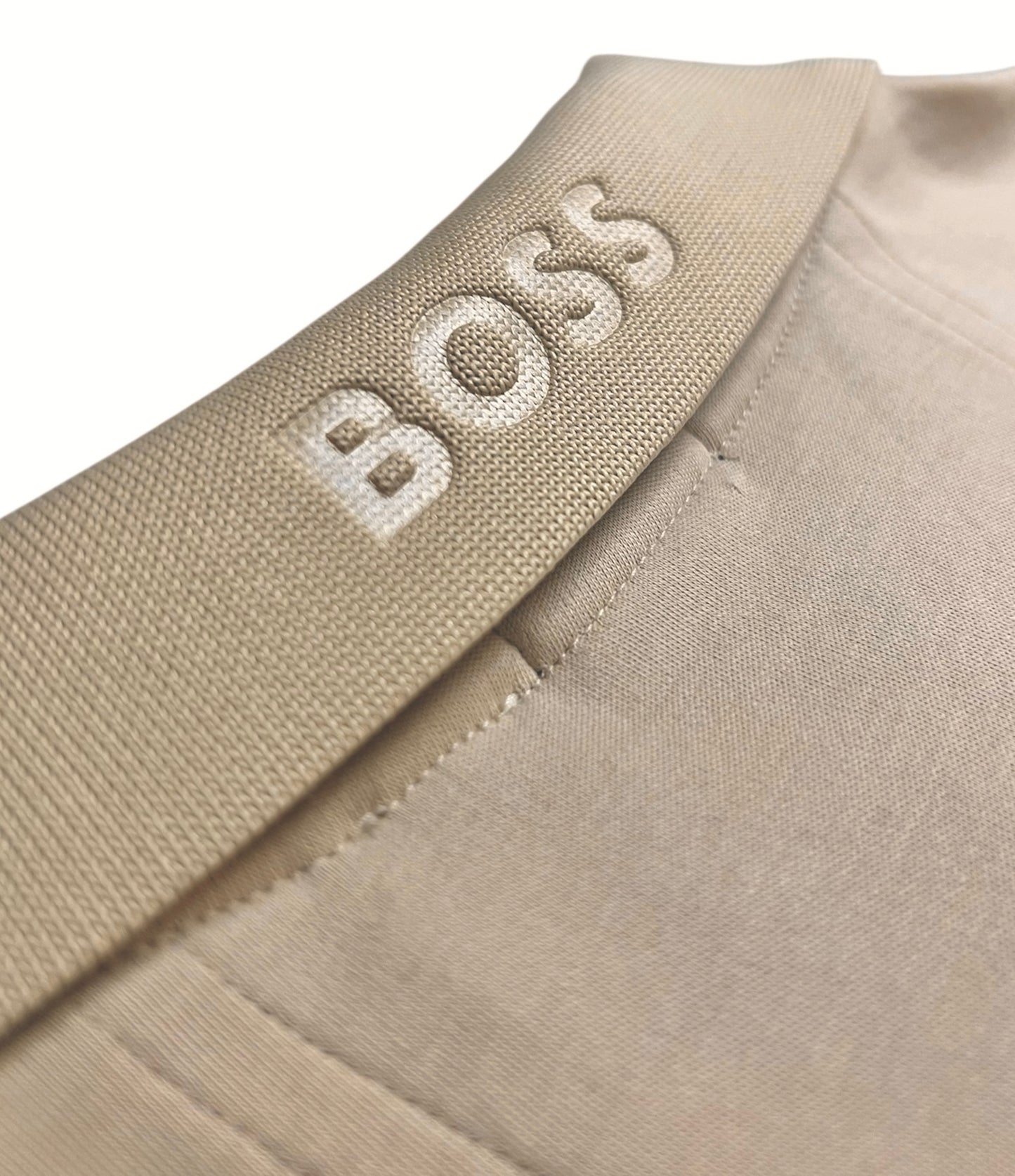 Polo Boss Beige Logo Negro