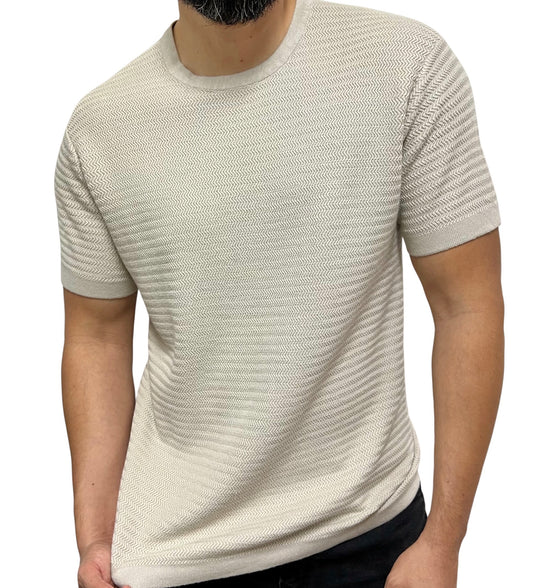 Camiseta Kenneth Cole Manga Corta Text Sweet Beige