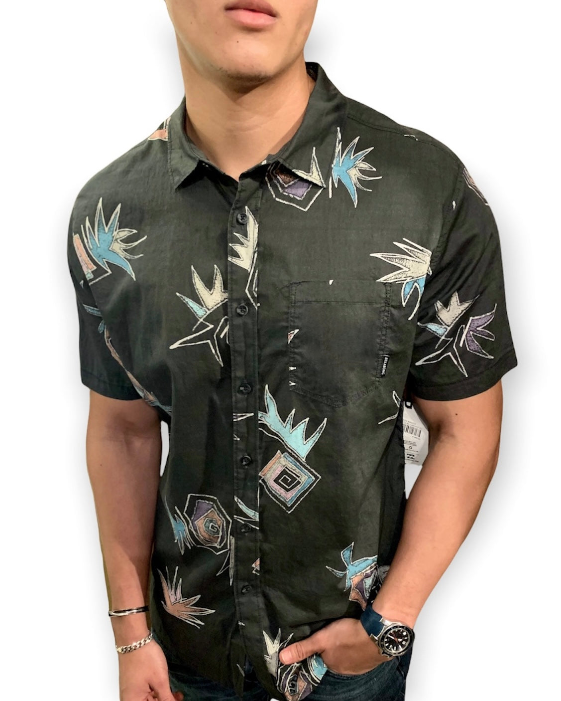 Camisa Manga Corta Billabong Estampado Playa