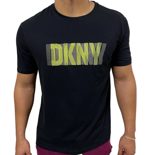 Camiseta DKNY Negra Logo Neón