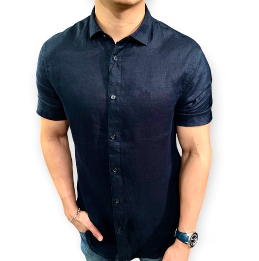 Camisa Manga Corta Armani Exchange Azul Marino
