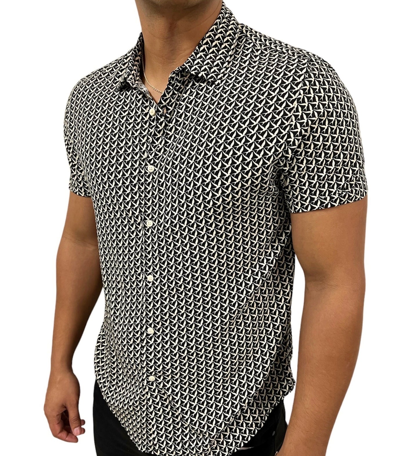 Camisa Manga Corta Estampado Gorrión