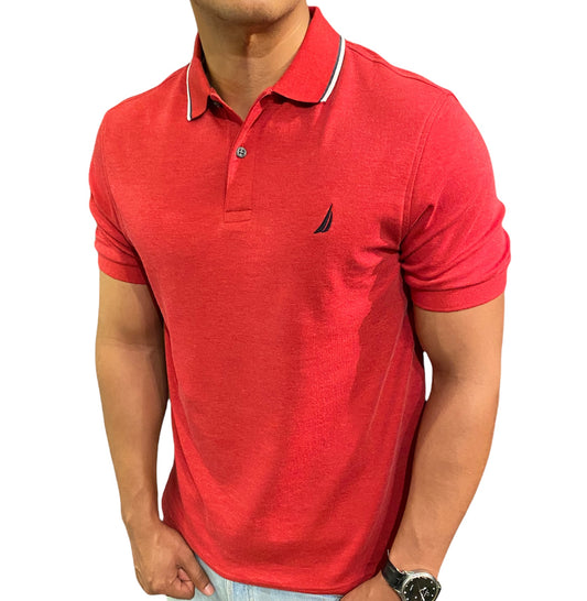 Polo Náutica Algodón Pima Color Rojo