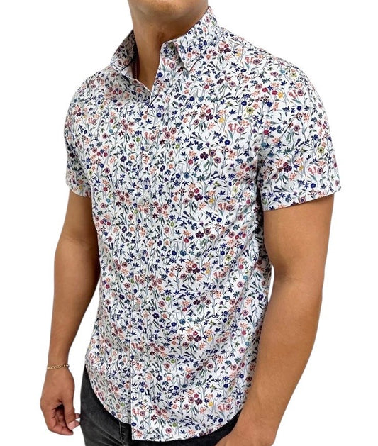 Camisa D&F Manga Corta Estampado Flor