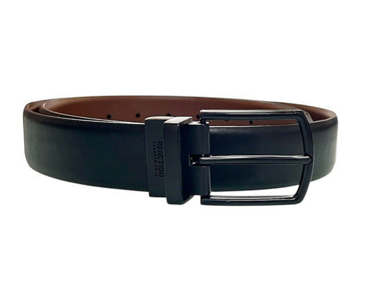 Cinto Kenneth Cole Negro Hebilla Cuadrada