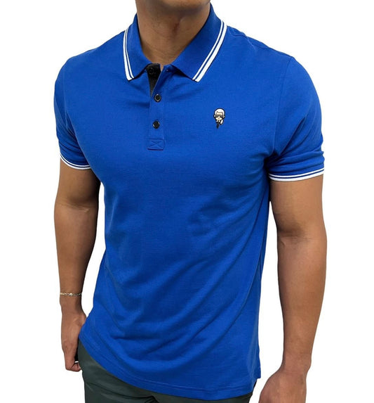 Polo Karl Lagerfeld Azul Cuello Bordado